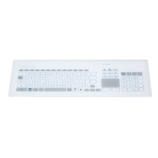 Image of INDUSENSE® - CAPACITIVE GLASS KEYBOARD AS BUILT-IN VERSION WITH INTEGRATED TOUCHPAD AND NUMBER BLOCK