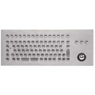 Image of Stainless steel front mount keyboard with 25mm trackball - TKV-084