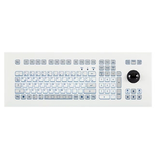 Image of FOIL-COVERED FRONT-MOUNTED KEYBOARD WITH ROBUST SHORT-TRAVEL KEYS AND 35MM TRACKBALL