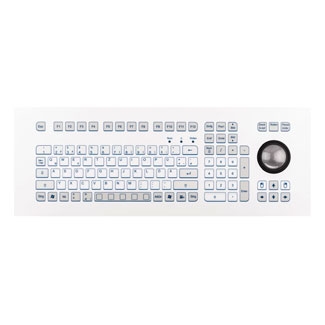 Image of FOIL-COVERED FRONT-MOUNT KEYBOARD WITH ROBUST SHORT-TRAVEL KEYS AND 50MM TRACKBALL