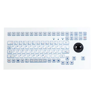 COMPACT MEMBRANE-COVERED FRONT-MOUNT KEYBOARD WITH ROBUST SHORT-TRAVEL KEYS AND 38MM TRACKBALL Image