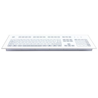 COMPACT MEMBRANE-COVERED FRONT-MOUNTED KEYBOARD WITH ROBUST SHORT-TRAVEL KEYS AND EDGE PROTECTION Image