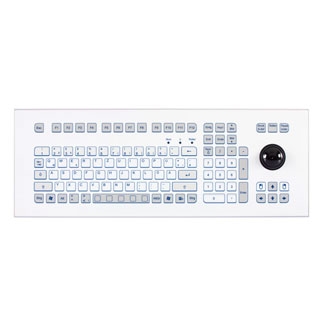 COMPACT FRONT-MOUNTED MEMBRANE KEYBOARD WITH ROBUST SHORT-TRAVEL KEYS, 38MM TRACKBALL AND EDGE PROTECTION Image