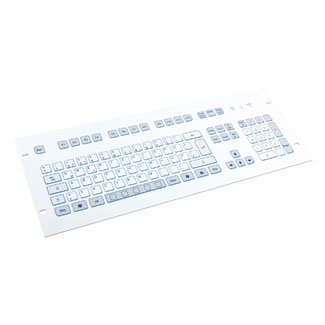 Image of COMPACT MEMBRANE-COVERED 19-INCH FRONT-MOUNTED KEYBOARD WITH ROBUST SHORT-TRAVEL KEYS AND NUMERIC KEYPAD