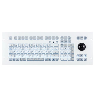 FOIL-COVERED 19-INCH FRONT-MOUNTED KEYBOARD WITH ROBUST SHORT-TRAVEL KEYS AND 35MM TRACKBALL Image