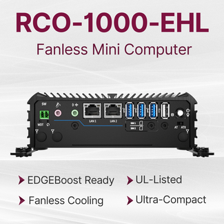 RCO-1000-EHL Series | Fanless Mini Industrial Computer with 11th Gen Intel Celeron Processors Image