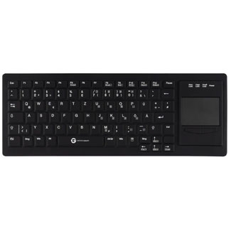 Cleantype XTRA TOUCH PROTECT WL silicon keyboard, scissor-switch design, touch pad, IP68, 2.4Ghz wireless, dongle included, with M3 nuts Image