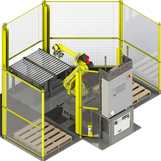 Image of APT MOD-PAL® Modular Palletizer - 2 in 2 out with floor discharge