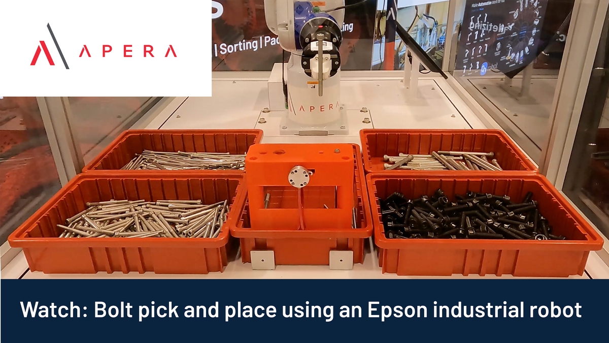 Bin picking, kitting and sorting of bolts with an Epson industrial robot—multiple object finishes