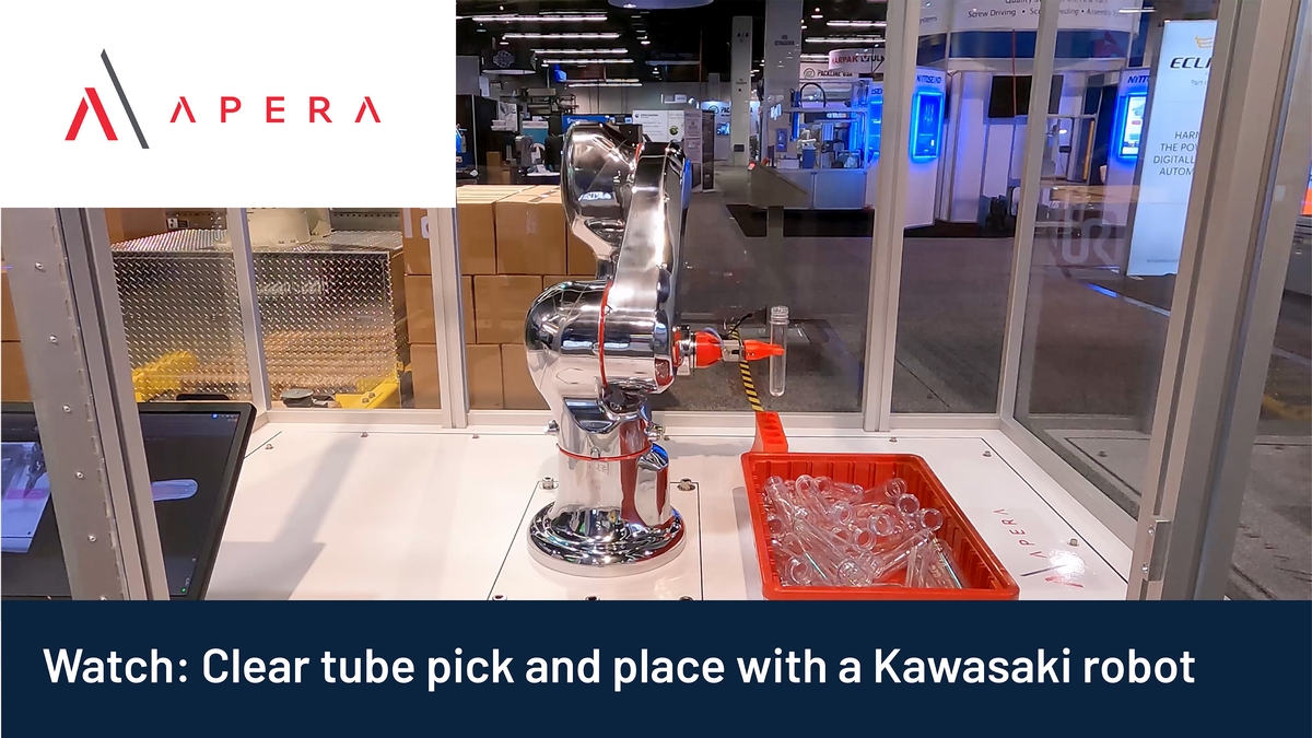Clear object bin picking and placement with a Kawasaki cleanroom robot