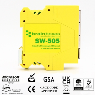 Image of Industrial Compact Ethernet 5 Port Switch DIN Rail Mountable (SW-505)