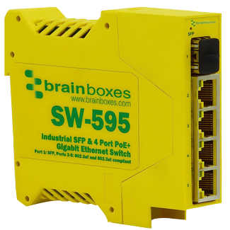 Image of Industrial 1 SFP & 4 Port PoE+ Gigabit Ethernet Switch (SW-595)