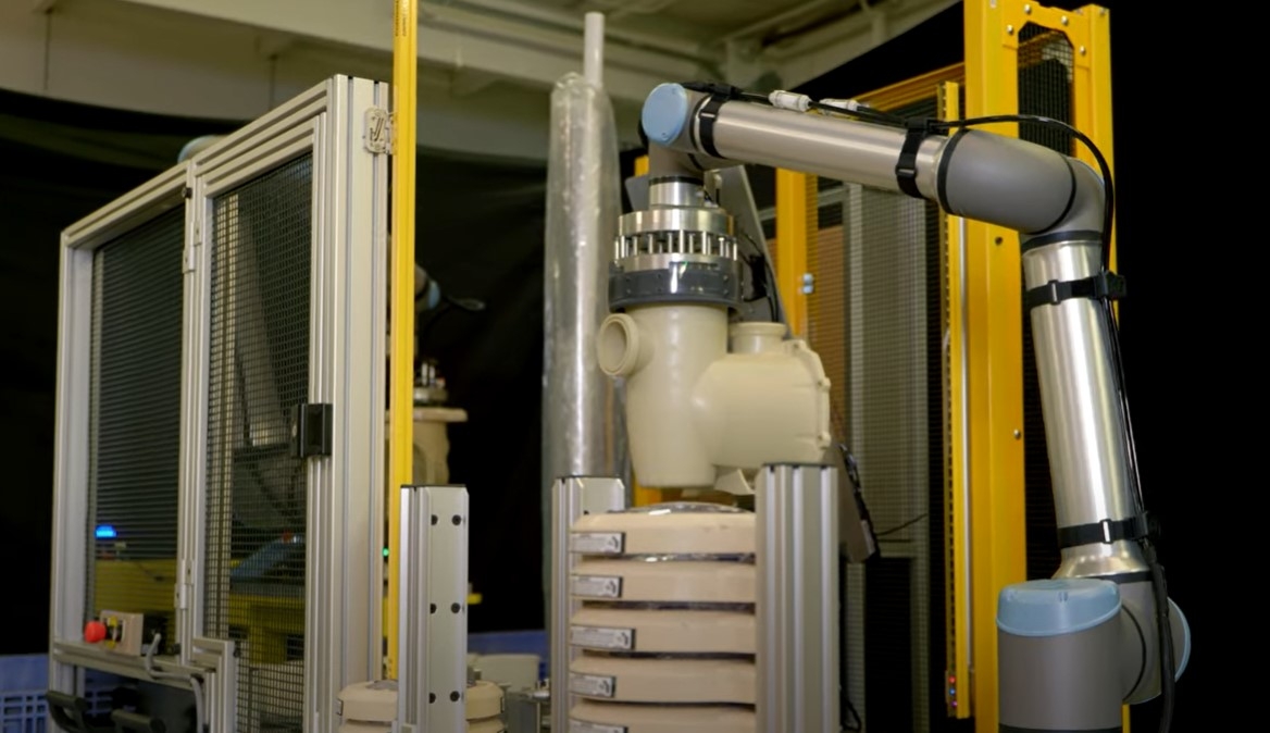 Universal Robots Automated Assembly and Palletizing System with UR3e, UR10e and UR20