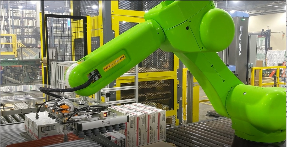End-of-Line Palletizing Utilizing the 6-Axis FANUC CR-35iA Collaborative Robot