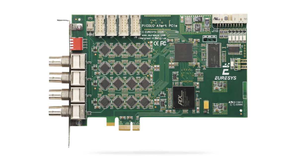 Product PCIe video capture card with 4x BNC connectors for up to 16