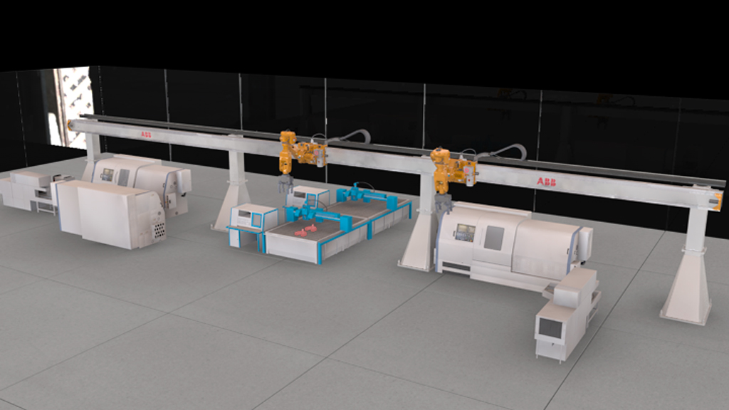 The IRB 6620LX can support two robots on the same axis