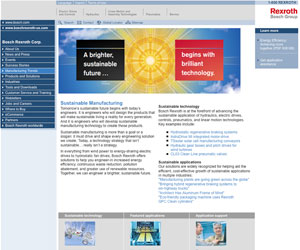 New Sustainable Manufacturing Website from Bosch Rexroth Features Green Machine Automation Technology
