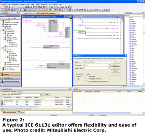 A typical ICE 61131 editor offers flexibility and ease of use