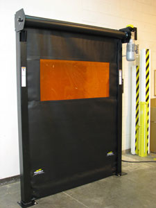 SlimLineTM Roll-Up Safety Barrier Door Protects Employees from Hazards!