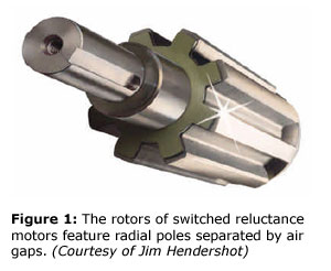 Figure 1: The rotors of switched reluctance motors feature radial poles separated by air gaps. (Courtesy of Jim Hendershot)