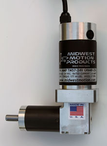 Midwest Motion Products presents TM-57 24 Volt, Compact Right Angled DC Gearmotor
