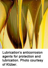 Lubrication’s anticorrosion agents for protection and lubrication. Photo courtesy of Klüber.
