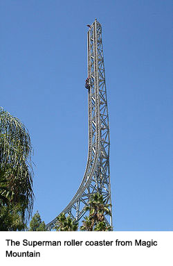 The Superman roller coaster from Magic Mountain