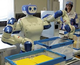 Worker Bot Sorts Packages
