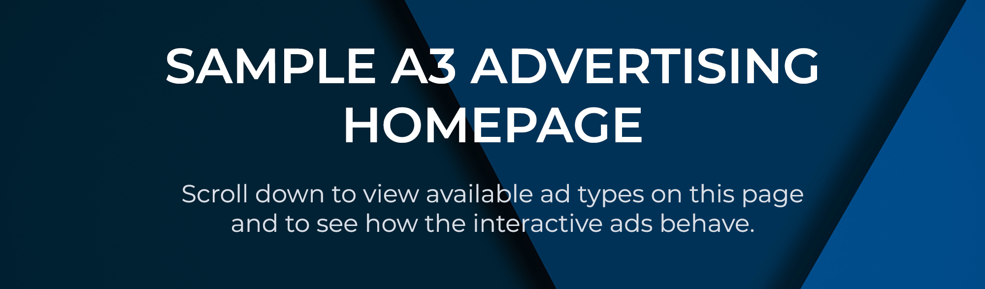 Sample A3 Advertising Homepage