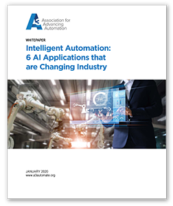 Cover of whitepaper Intelligent Automation: 6 AI Applications That Are Changing Industry