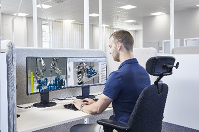Simulation tools, such as ABB’s RobotStudio, allow engineers to program and simulate the robotic process virtually to work out any kinks before the robot goes live on the plant floor. Courtesy of ABB.