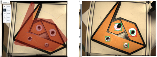 Figure 2: Transforming images to a standardized CAD models effectively removes environmental variations such as size, lighting, and placement, making it easier to scale AI models across different production lines. Figure 2: Transforming images to a standardized CAD models effectively removes environmental variations such as size, lighting, and placement, making it easier to scale AI models across different production lines.
