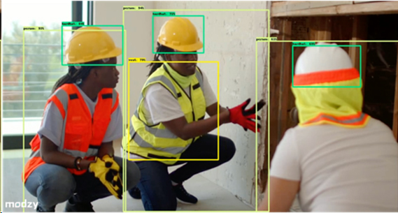Figure 3: AI can improve safety in many ways, including confirming workers are properly protected. Figure 3: AI can improve safety in many ways, including confirming workers are properly protected.