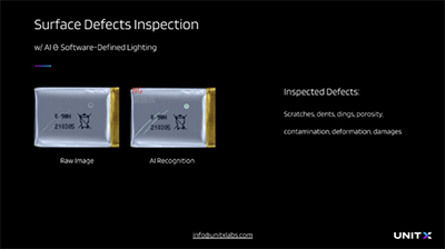 FIGURE 4: UnitX uses software-defined lighting & AI to inspect random defects. (Image Courtesy of UnitX.)