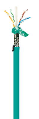 Quabbin offers nine standard cable jackets for their Industrial Ethernet cores. The cable pictured above features a TPE jacket for flexing applications exposed to weld spatter. Credit: Quabbin Wire & Cable Co., Inc.