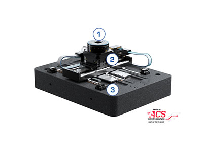 Figure 1: A three-axis stage for film metrology in wafer inspection. Granite-based, direct-drive linear motors and torque motors with direct measuring encoders are used for high-precision motion. (Image courtesy of PI) 
