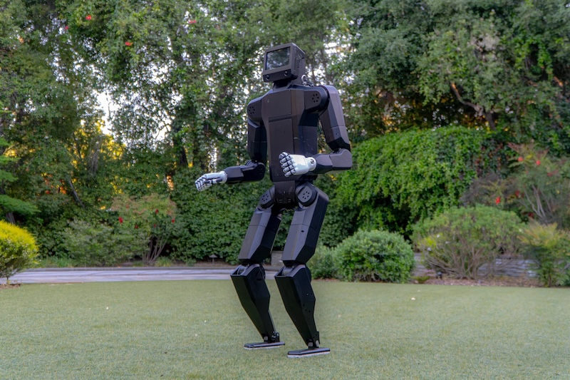 Institute of Informatics and Telematics humanoid robot suspended with restraints