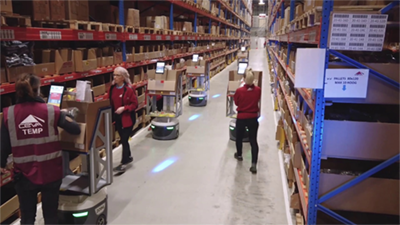 Mobile robots are helping warehouses to fill labor gaps and support their existing workforce. Credit: Locus Robotics 