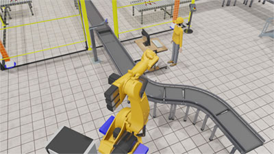 Visual Component’s manufacturing simulation software allows users to test a wide range of production scenarios, including those involving humans. Credit: Visual Components 