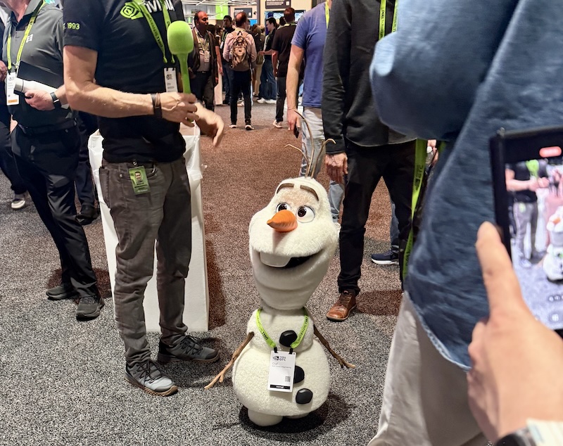Olaf Robot in lanyard
