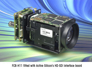 FCB-H11 fitted with Active Silicon&rsquo;s HD-SDI interface board