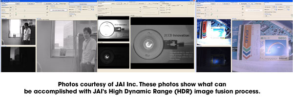 Photos courtesy of JAI Inc. These photos show what can be accomplished with JAI's High Dynamic Range (HDR) image fusion process.