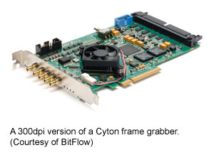 A 300dpi version of a Cyton frame grabber. (Courtesy of BitFlow)