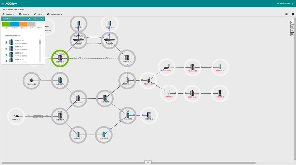 The first step of implementing a cybersecurity program is conducting an inventory of all connected devices and mapping the network. (Courtesy of Moxa Americas)