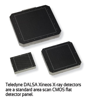 Teledyne DALSA Xineos X-ray detectors are a standard area scan CMOS flat detector panel.