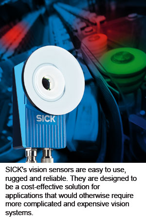 SICK's vision sensors are easy to use, rugged and reliable. They are designed to be a cost-effective solution for applications that would otherwise require more complicated and expensive vision systems.