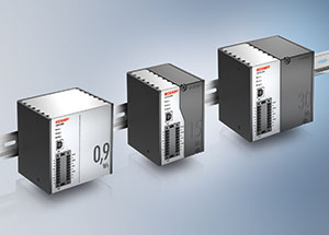 The new CU81xx UPS series from Beckhoff currently includes one capacitive (left) and two battery-backed versions.
