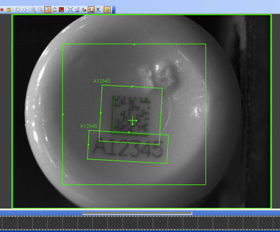 Processed image of 2D Matrix and human readable code