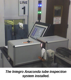 The Integro Anaconda tube inspection system installed.