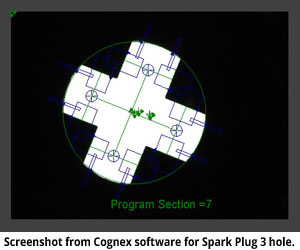 Screenshot from Cognex software for Spark Plug 3 hole. Screenshot from Cognex software for Spark Plug 3 hole.